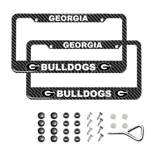 License Plate Frame Compatible For Georgia Bulldogs,Carbon Fiber #TOP9