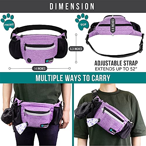 PetAmi Dog Fanny Pack with Bowl Purple