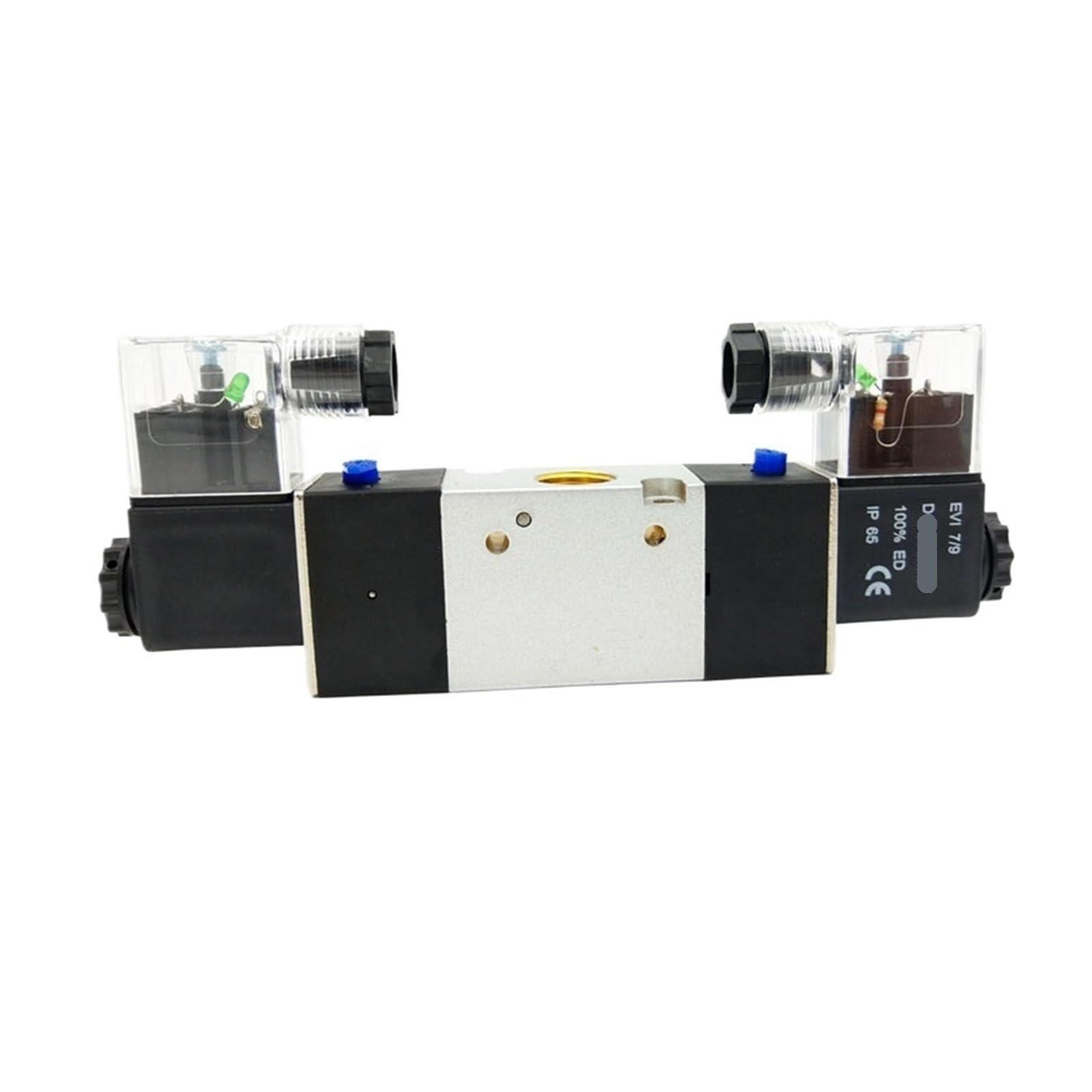 Válvula neumática de bobina simple 3V220 G1/4 con sistema de tres posiciones