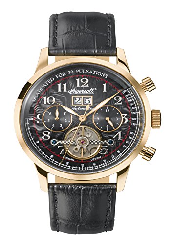 Preisvergleich Produktbild Ingersoll Herren Analog Automatik Uhr mit Leder Armband IN2002GBK