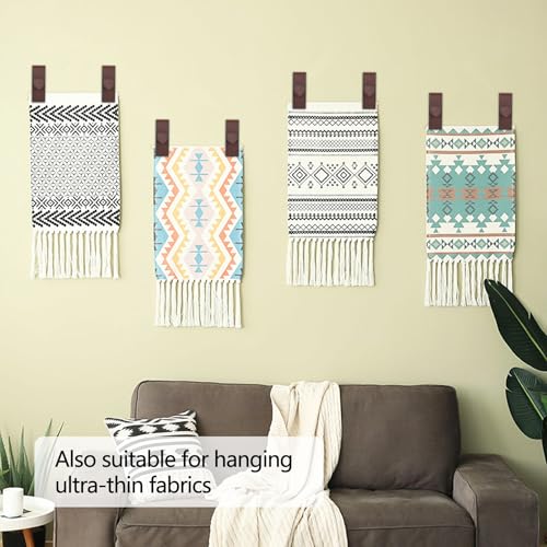 Image of 4 Quilt Hanger for Wall for Display - Tapestry Hangers for Walls, Wooden Rug Hangers for Wall Hangings, Decorate with Your Blanket and Tapestry Hanger, Quilt Rack Clamps for Mount (Brown)