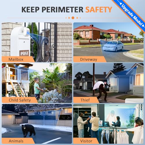 Freetim Driveway Alarm Motion Sensor - Driveway Alarms Wireless Outside Weatherproof Motion Detector Presence Outdoor Sensor Door Alarm Home Security System Gate Mailbox Alert 1 Receiver And 2 Sensors thumb #2