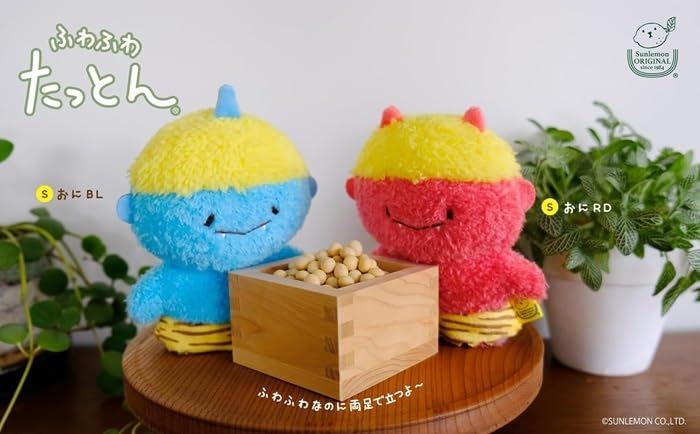 Amazon.co.jp: ふわふわたっとん ぬいぐるみ S 青おに & 赤おに