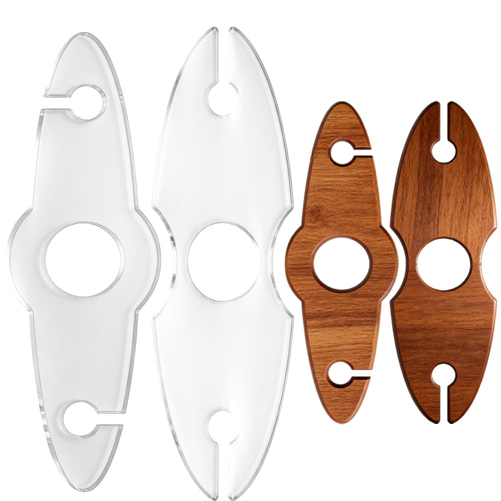 beinkmake 2Pcs Wine Holder Acrylic Router Template for Woodworking, 5mm Thick Inlay Template Tracing Stencil Guide Tool for DIY Wood Craft Countertop Wall Mounted Kitchen Bar Bottle Holder Crafts