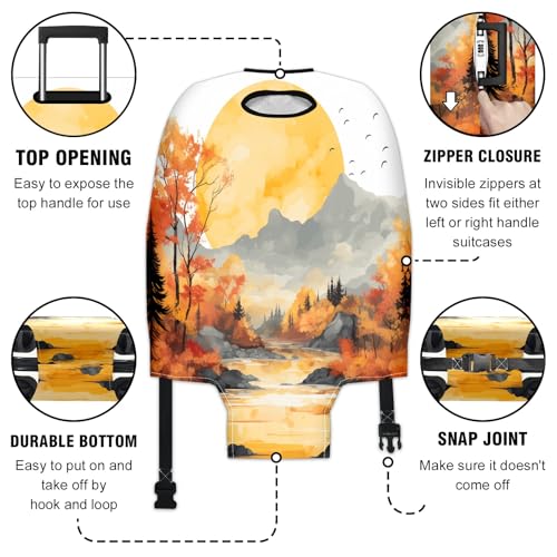 Tree Luggage Cover Suitcase Protector Travel Luggage Cover Carry on Luggage Cover Washable Baggage Covers for Suitcase Fit 26-28 Inch Luggage3