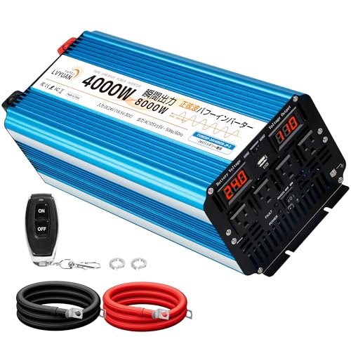 LVYUAN 4000W 24V 高性能正弦波インバーター 定格 4000W 瞬間最大 8000W...