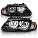 AmeriLite for 1999-2001 BMW 3 Series E46 323Ci 328Ci 325Ci 330Ci M3 Coupe w/Halos Projector Black Headlights Corner Lamp Set - Passenger and Driver Set