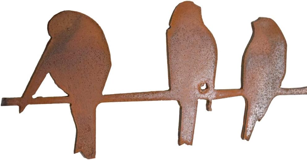 Birds on A Wire - American Made Rust Metal Garden Wall Art Sign, 34"