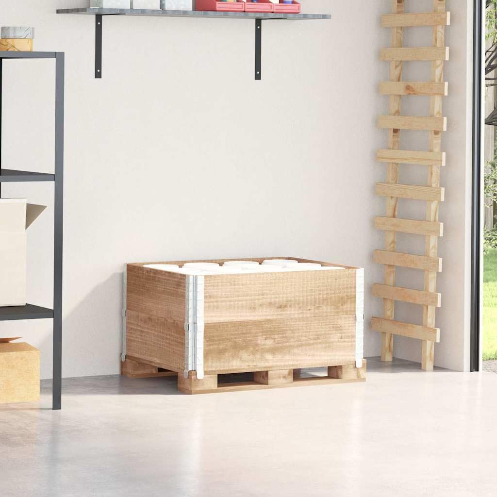 vidaXL Collares de palets 2 Unidades Madera Maciza de Pino 80x60 cm, collarín de palets, Caja de Palet, Marco de apilamiento de palets