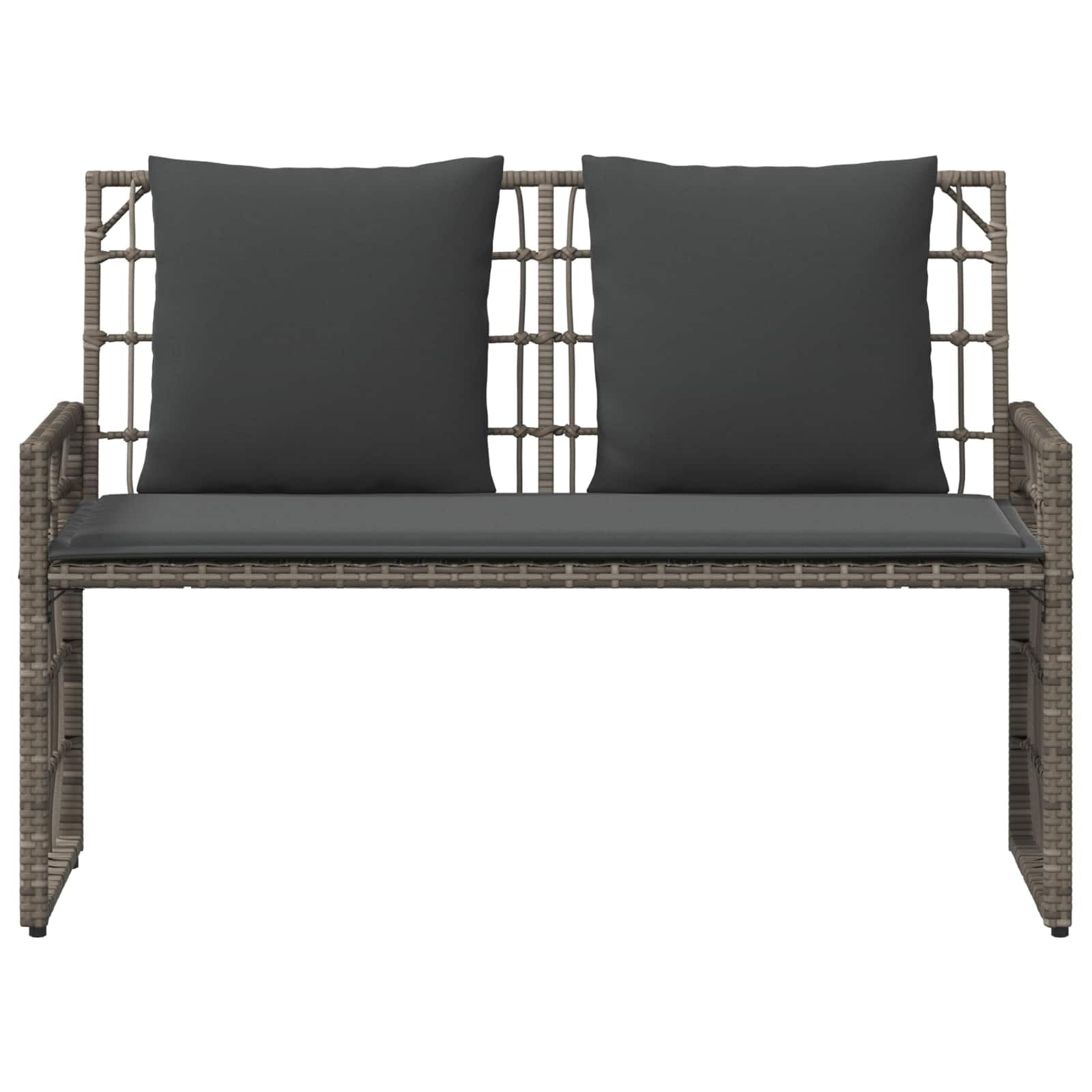 Banco de jardín resistente a la intemperie con cojín extraíble para terraza y jardín en las medidas 116 x 55 x 82 cm. Este título cumple con todos los requisitos: * Contiene todas las