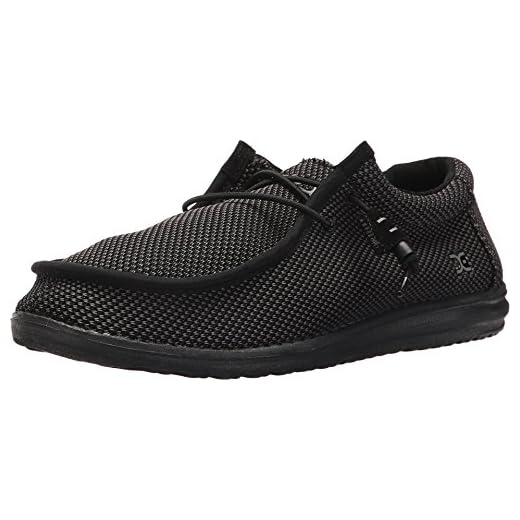 Hey Dude Men's Wally L Sox Black Size 12 | Men’s Shoes | Men's Lace Up Loafers | Comfortable & Light-Weight