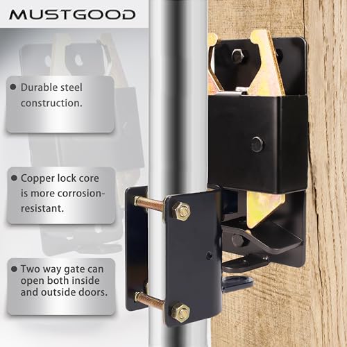 Image of Heavy Duty Farm Gate Latch 2 Way Gate Latch Perfect for Farms, Pastures, and Ranches