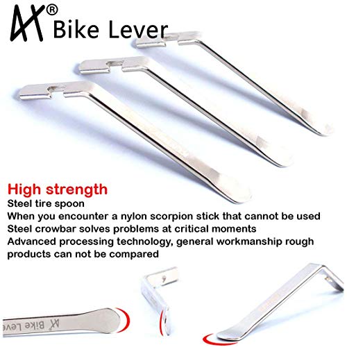 Premium Bicycle Tire Lever Tyre Spoon Iron Changing Tool, Black*4 and Silver*3 - Bild 17 von 34