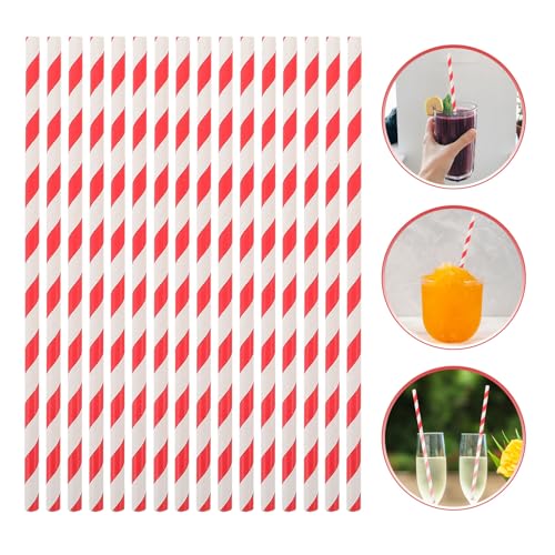 100 pitillos de papel rojo decorativos biodegradables miniatura 7