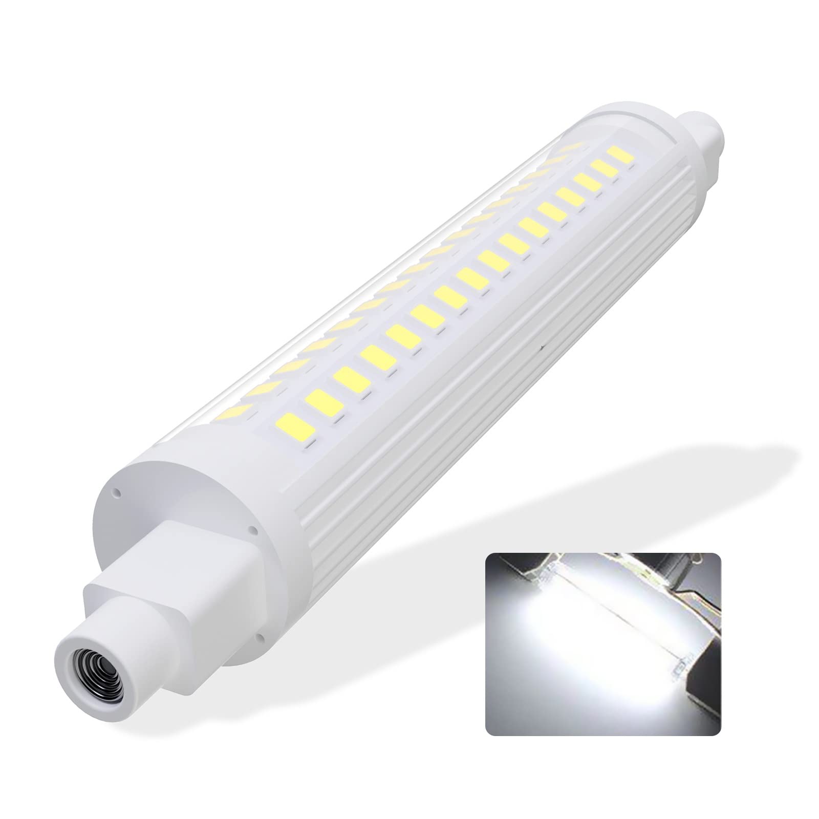 BVCL R7S LED 118mm hightlight bulb, 10W R7S LED lamp replacement for 100W halogen lamps, non-dimmable, 1000lm 220V, no flickering (Color : Cool white, Size : 1pcs)