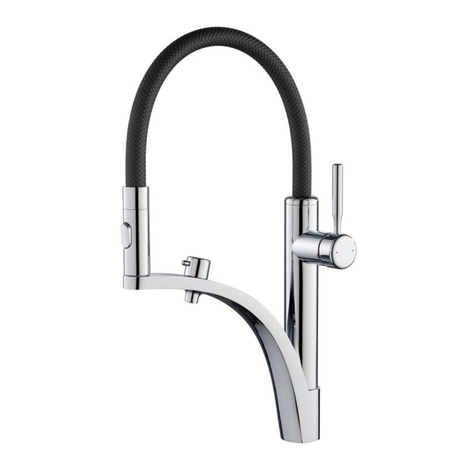 ZQFHSX Flexible Kitchen Sink Tap - 3 Way Brass Hot and Cold Purified Water Faucet Brushed Finish