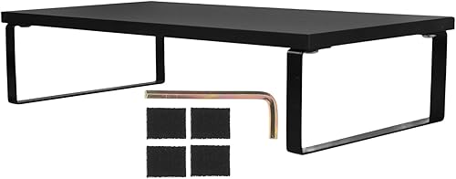 DOITOOL Soporte ergonómico para monitor de computadora, soporte de mesa para impresora de escritorio estable negro para oficina, portátil, estante