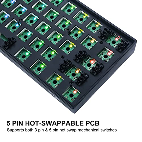 Redragon Bbk530 Pro Custom Gaming Mechanical Keyboard Kit – 60% 61 Keys Diy Rgb Modular Keyboard – Barebones Compact Keyboard Hot Swappable 3Pin/5Pin Switch, Support Bluetooth 5.0/Usb-C Wired/2.4Ghz #TOP2