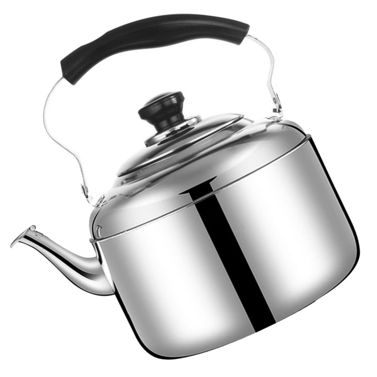Alipis Whistling Tea Kettle, 5L Stainless Steel Stove Top Teakettle, Fast Boiling Teapot, Mirror Polished Heat Water Pot, Camping Coffee Kettle