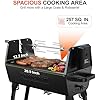 BRANDMAN GRILLS SINCE 1987 Rotisserie Grill Charcoal BBQ Grill 2-in-1 Portable Foldable Outdoor Grill 257 sq.in. Charcoal Spit Rotisserie Grill for Whole Chicken Steaks Burger Camping Picnic Gathering