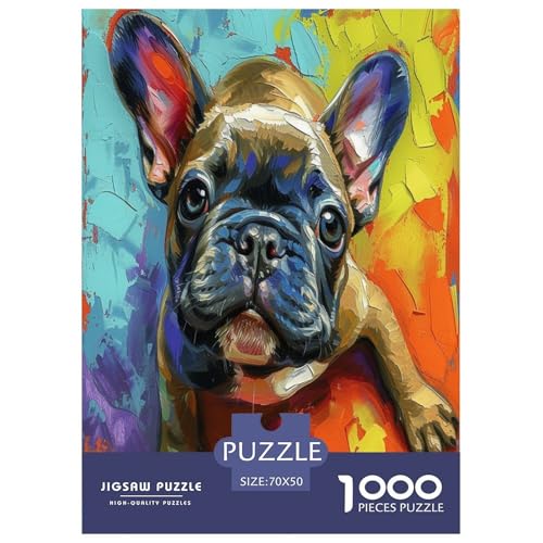 Rompecabezas imposible de bulldog francés, juego educativo de 1000 piezas
