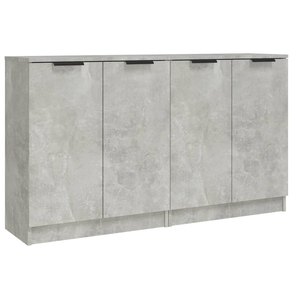 Aparadores gris hormigón de 60x30x70 cm juego de 2 cómodas modernas de madera para salón y pasillo