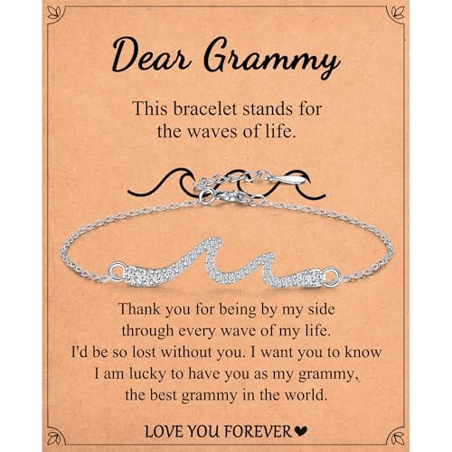 Image of Wave Bracelet Gifts for Mom Grammy Nana Boss Lady Best Friends Sister Daughter Granddauhgter Niece, Christmas Birthday Easter Valentines Day Graduation Gifts for Women Her Girls