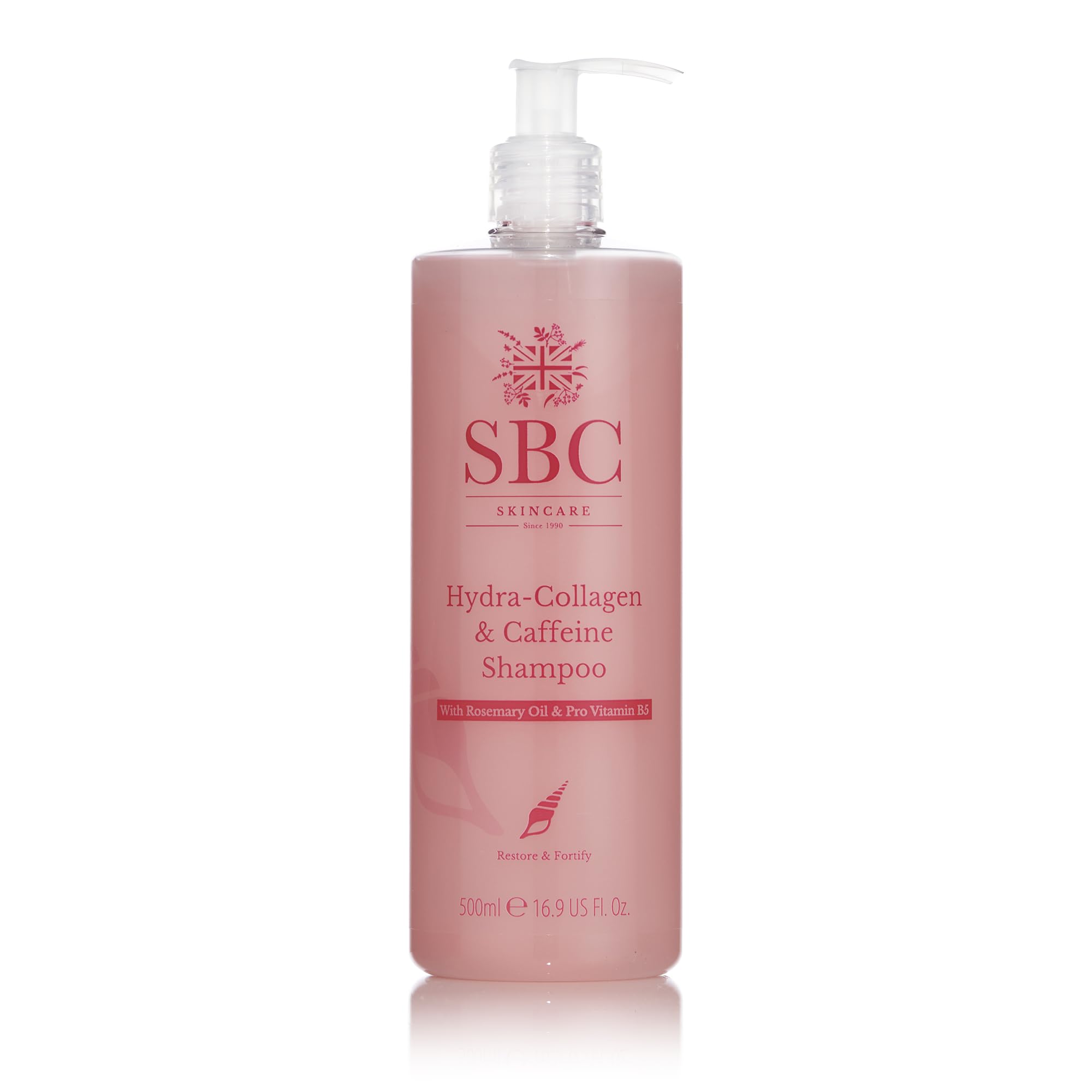 SBC Hydra-Collagen & Caffeine Shampoo – Volumising, Strength-Boosting Hair Cleanser With Marine Collagen, Caffeine, Rosemary Oil To Revitalise & Thicken Fine Hair, Sulphate-Free, 500 mL