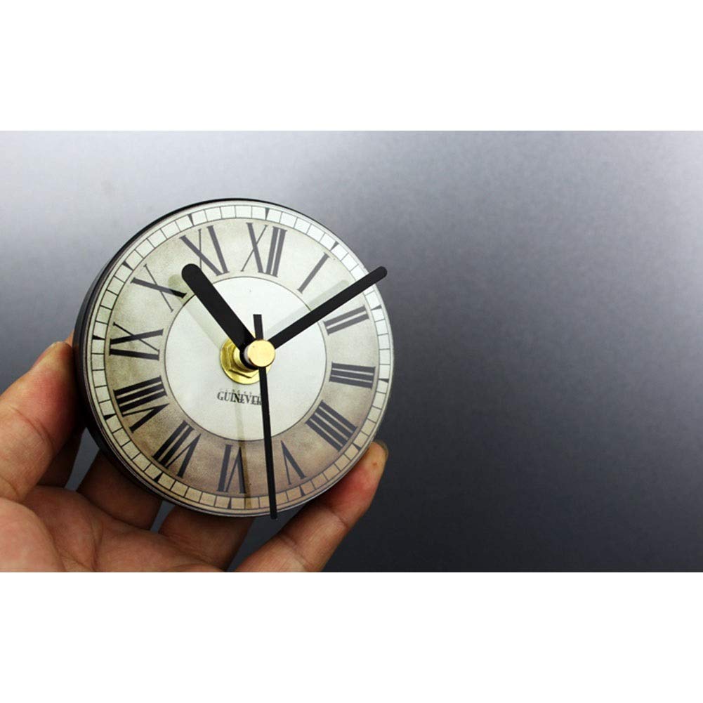 PHULJHADI Relojes de Pared Que No Hacen Tictac, Funcionan con Pilas, Números Romanos, Adhesivo Magnético, Pasta, Refrigerador, Cocina, Decorativo, Silencioso, Cuarzo, Pequeño Y Redondo