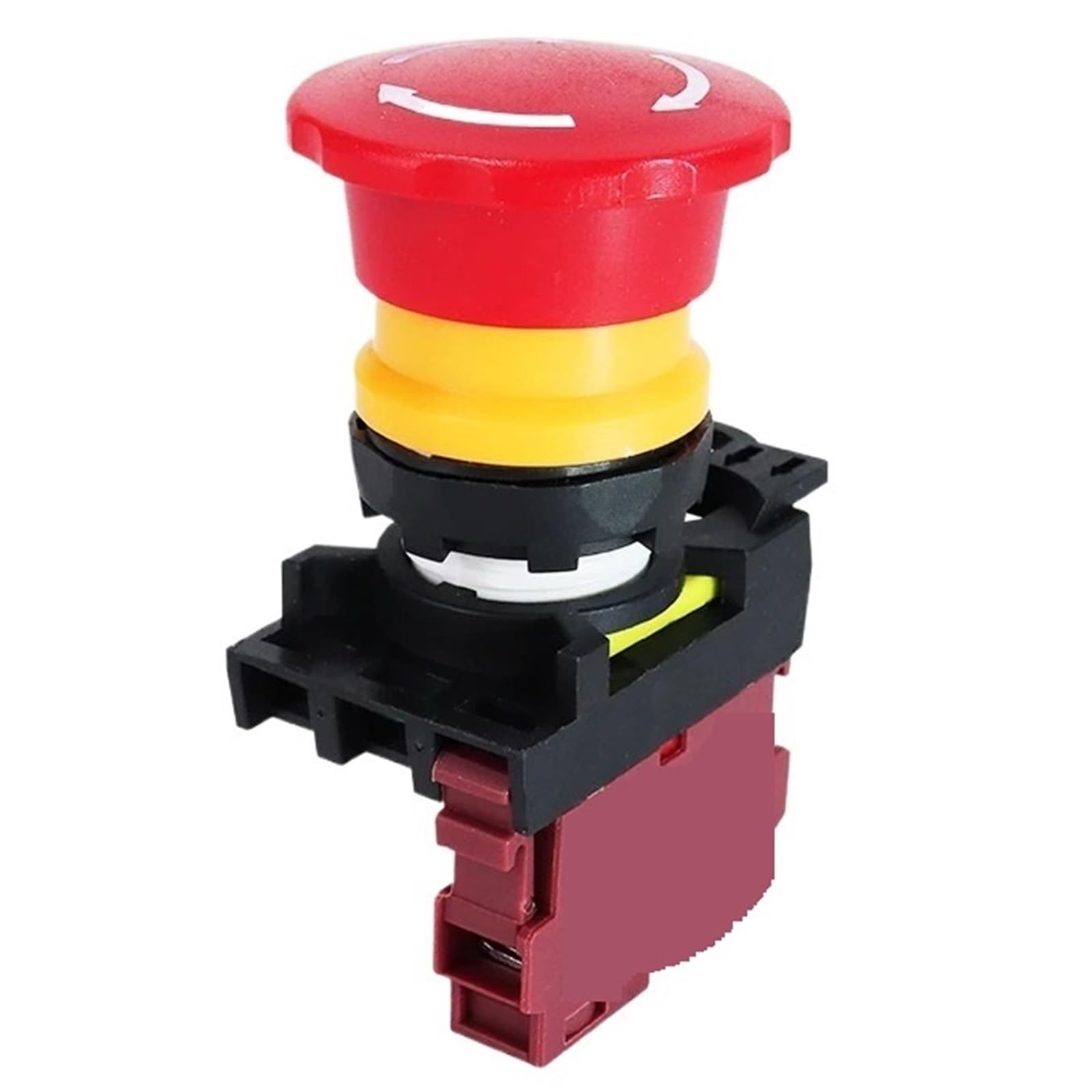 1 interruptor de parada de emergencia LA36M de 22 mm, con bloqueo, 12 V, 24 V, 220 V, 10 A, 1NC 2NC, interruptores E-Stop de cabeza de hongo rojo (con luz roja, 2NC, ACDC110-220v)
