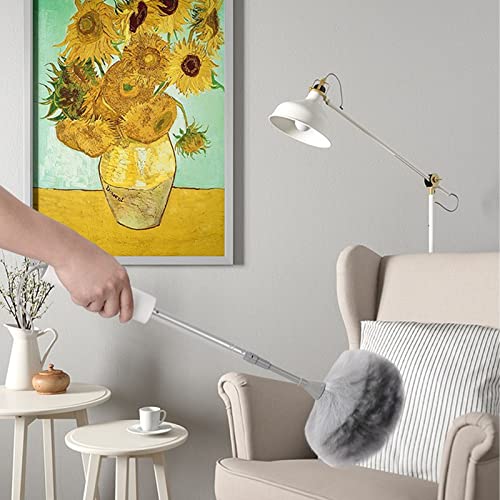 Image of 360 Spin Electric Duster, USB Rechargeable Duster Brush with Extension Pole, Duster Brush Tool Household Helper for Window Blinds Furniture Ceiling Fan