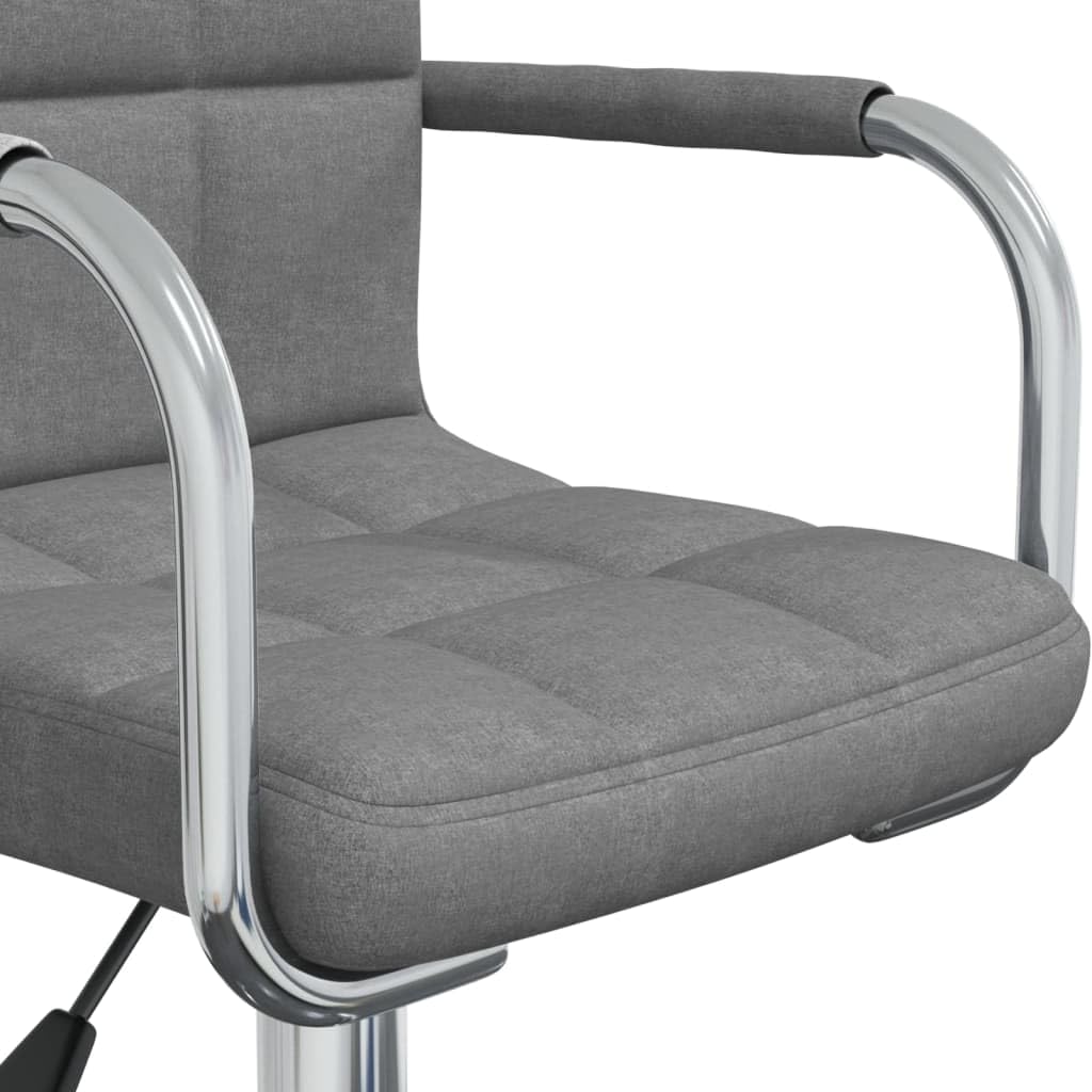 Silla de comedor giratoria gris claro de tela con resorte de gas, acolchada y ergonómica, 48 x 47 x 74,5 – 88,5 cm, moderna silla de cocina para comedor, salón, oficina y sala de espera