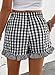 EVALESS Boxer Shorts for Women Plaid Pajama Ruffle Shorts Fashion 2026 Summer Beach Bottoms Casual Lounge Sleep Gingham Shorts Cute y2k Clothes Elastic High Waist Cotton Short Black X-Large