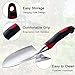 FANHAO Garden Tool Set, 5 Piece Aluminum Heavy Duty Gardening Gifts Tool Set with Non-Slip Rubber Grip for Men and Women (Black/Red)