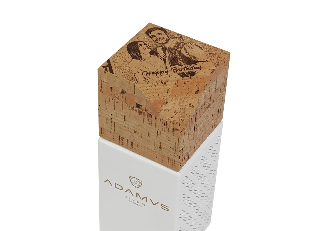 Adamus Ginebra Orgánica Premium Personalizada - 70cl | Ginebra Artesanal con Corcho Personalizado y Botánicos Orgánicos