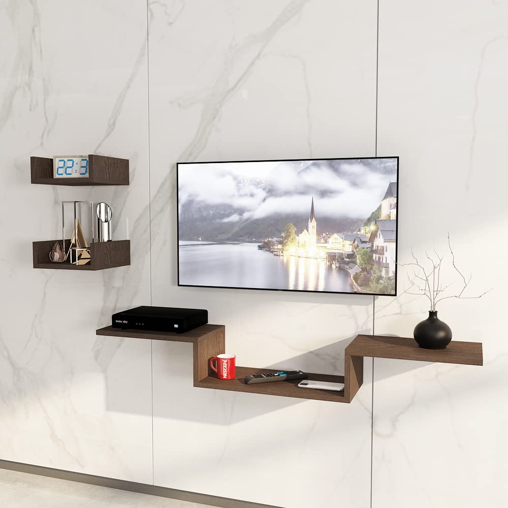 ESTANTERIA Bezel Engineered Wood TV Entertainment Wall Unit (Standard, Wenge) (B09NDMN93G) Amazon Price History, Amazon Price Tracker