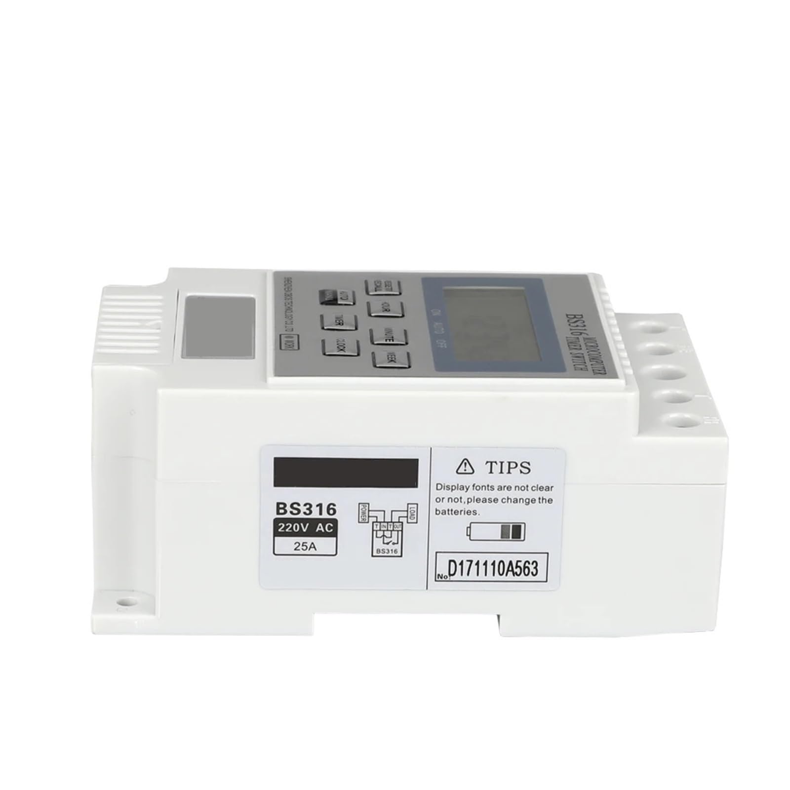 Interruttore orario digitale programmabile, timer settimanale, con 10 volte di accensione/spegnimento al giorno/intervallo di impostazione 'orario settimanale da 1 minuto a 168 ore ( Size : 220v )