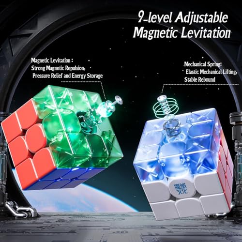 Image of HAWKISTER Moyu Wrm V9 Magnetic 3X3 Stickerless Speed Cube, Moyu Weilong Wr M V9 Magnetic Dual Adjustment Professional Flagship 3X3X3 Cube (Magnetic Version), For Kid