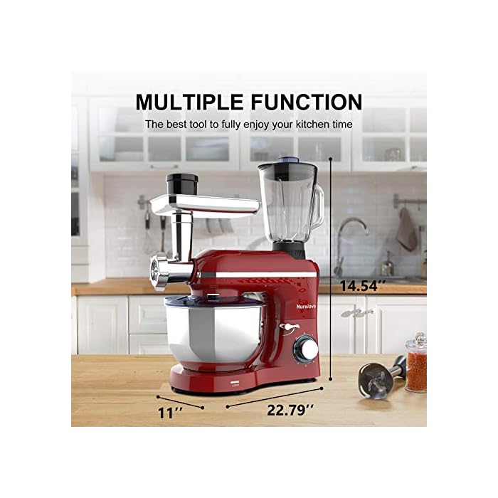 Buy Nurxiovo 3 in 1 Stand Mixer, 850W TiltHead 6.5QT Kitchen Food
