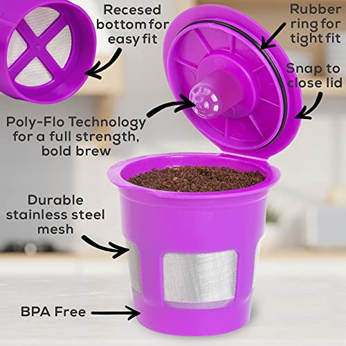 Cafe Fill 4-Pack Reusable Refillable Coffee Pod Filter Capsules Plus Coffee Scoop By Perfect Pod - Compatible With Keurig And Select Single Serve Coffee Makers, Replacement For K-Cups #TOP4
