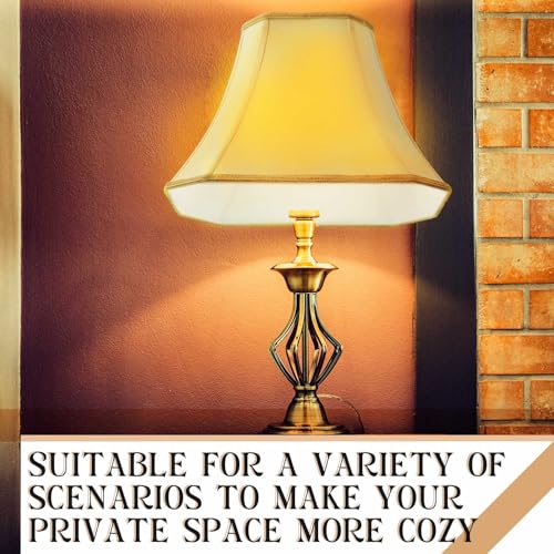 Image of Glooglitter Set of 1 Bell Lamp Shade 6.25 inch x 8 inch Top 11 inch x 16 inch Bottom 12 inch High (Spider) Rectangle Cut Square Replacement Vintage Silk Lampshade for Table Floor Living Room Bedroom (Eggshell)