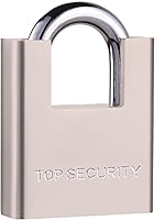 Vista 1 de AMMIY Locks with 4 Keys，Keyed Alike Heavy Duty Pad Lock，Outdoor Solid Brass Keyed Padlock, High Security Wraped Beam Padlock with Key for Gate Lock