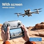 Drone with Camera - Drone with Screen on Controller for Beginners, Foldable, 5.64'' Display, Dual Camera, Obstacle Avoidance, Optical Flow, Gesture, 360 Flip, One Key Start, 20 Min Flight (2 Battery)