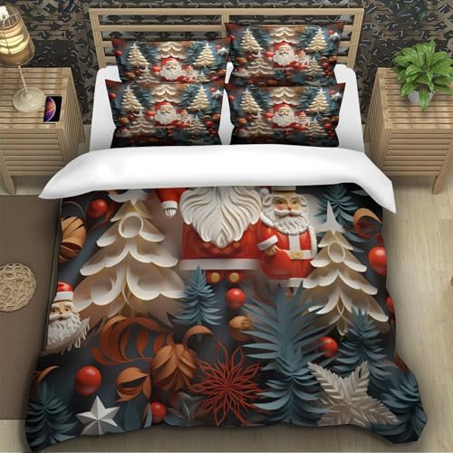 Parure de lit de Noël pour lit simple avec housse zippée douce - 5