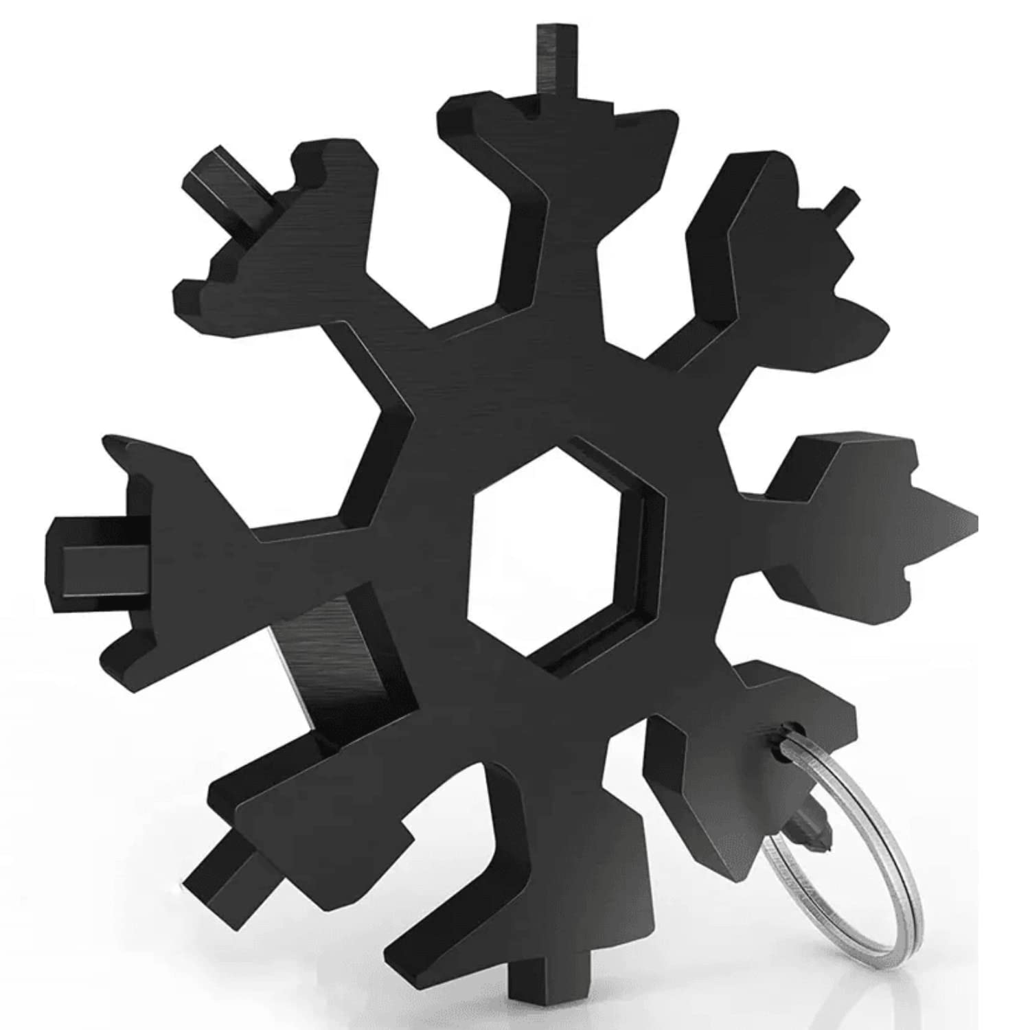 GUJISH Snowflake 18 in 1 Multi Tool - Stainless Steel - Compact, Light Weight, Portable, Waterproof Long Lasting - Perfect for Outdoor Activities Emergency Repairs Gifts - Silver Black Golden