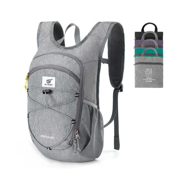 SKYSPER-20L-Foldable-Hiking-Backpack-Lightweight-Packable-Travel-Daypack-with-Chest-Strap-Small-Outdoor-Folding-Back-Pack-Collapsible-Bag-for-Women-Men-Grey SKYSPER 15L/20L Foldable Hiking Backpack Lightweight Packable Travel Daypack with Chest Strap Small Folding Pack for Walking