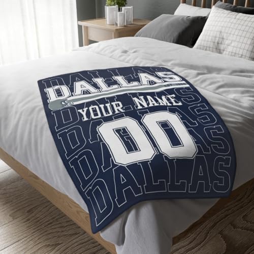 Image of ANTKING Dallas Throw Blanket for Men Women Boy Custom Name and Number Gifts