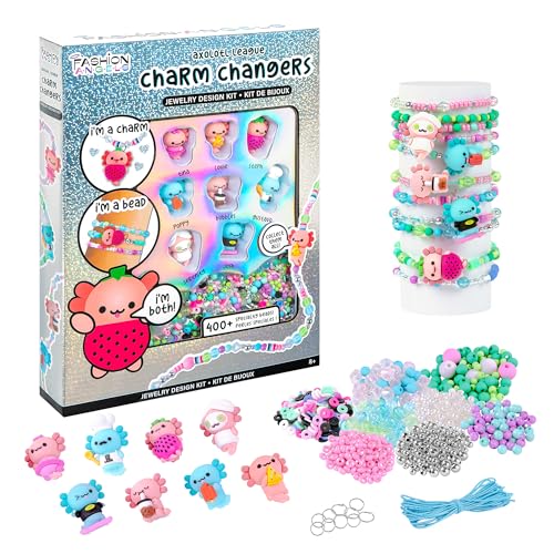 Kit de joyería de ajolote Fashion Angels con cuentas donut y heishi para niñas de 6 años o más