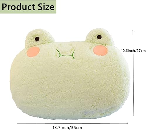Miniatura 5 de NatureMan Almohada de rana de felpa, calentador de manos de rana rellena súper suave para adultos y niños (verde)