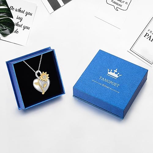 TANGPOET Sunflower Ashes Necklace 925 Sterling Silver Urn Necklace Memorial Cremation Jewellery for Ashes Pendant for Family Friends Pet with Funnel Filler Kit - Image 4